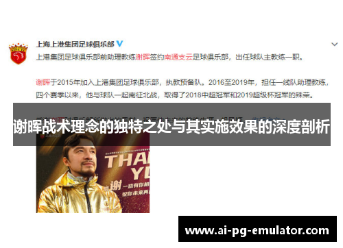 谢晖战术理念的独特之处与其实施效果的深度剖析